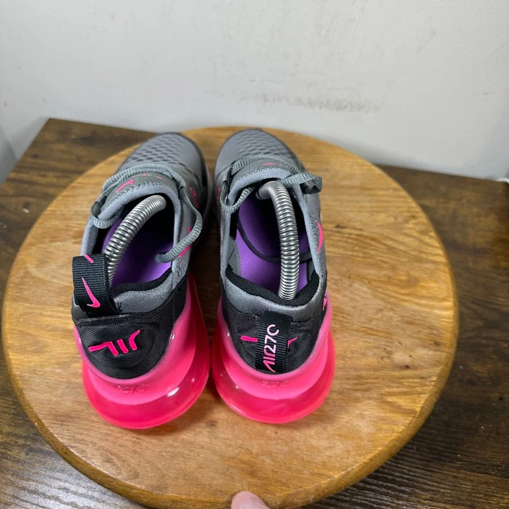 Nike Air Max 270 Grey Pink Black Womens Running Shoes 943345-031 Size 6.5